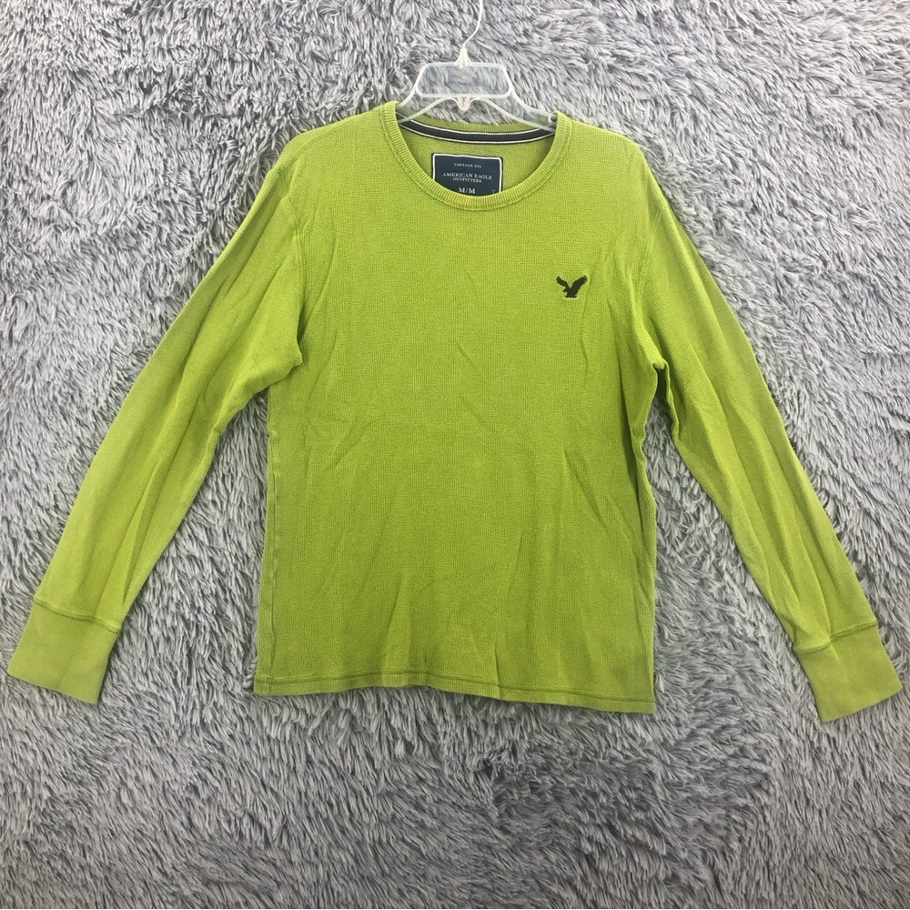 American Eagle Outfitters Shirt Mens Medium Green Vintage Fit Thermal L/S